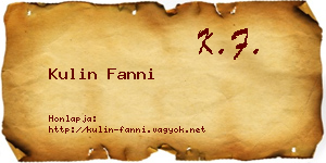 Kulin Fanni névjegykártya