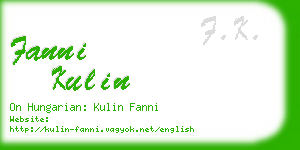 fanni kulin business card